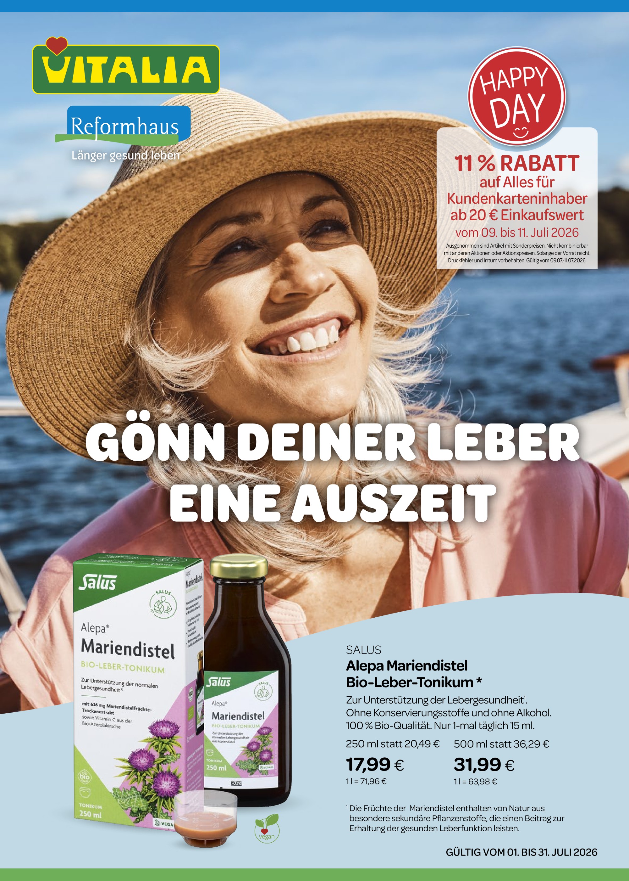 Aktueller VITALIA Reformhaus Discounter Prospekt in Haigerloch und Umgebung, "Aktuelle Angebote" mit 8 Seiten, 01.07.2026 - 31.07.2026